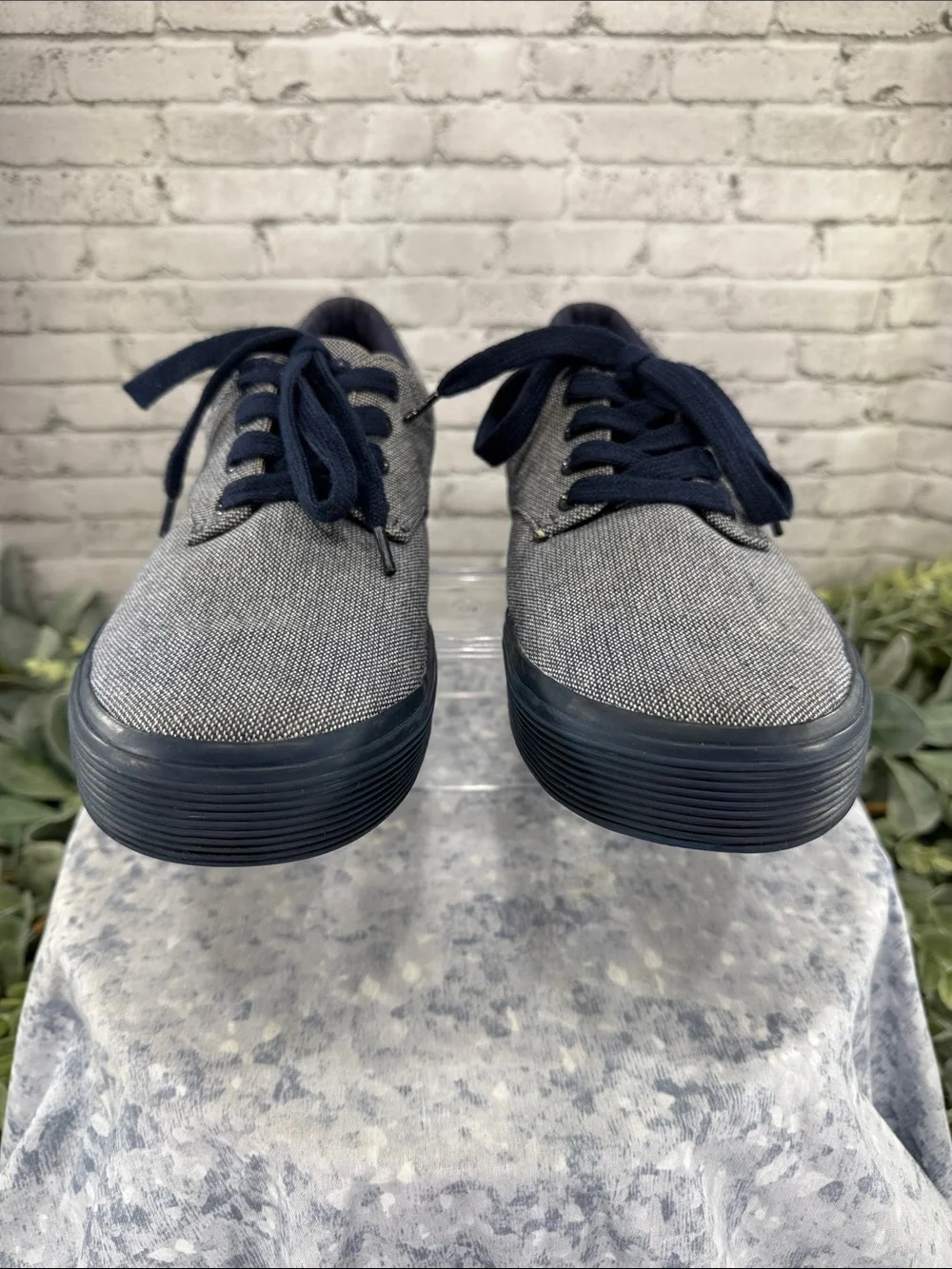 POLO RALPH LAUREN “Felton” Chambray Round-Toe Laced Canvas Sneakers Mens 11D